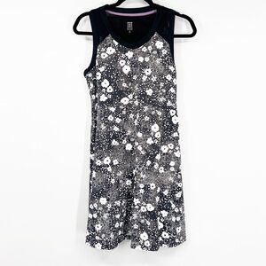 Title Nine Diamalete Dress Black White Floral Built-In Bra